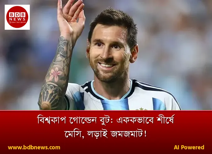 বিশ্বকাপ গোল্ডেন বুট: এককভাবে শীর্ষে মেসি, লড়াই জমজমাট!