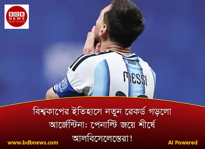 বিশ্বকাপের ইতিহাসে নতুন রেকর্ড গড়লো আর্জেন্টিনা: পেনাল্টি জয়ে শীর্ষে আলবিসেলেস্তেরা!