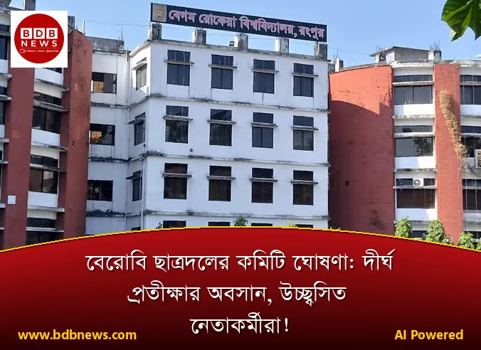বেরোবি ছাত্রদলের কমিটি ঘোষণা: দীর্ঘ প্রতীক্ষার অবসান, উচ্ছ্বসিত নেতাকর্মীরা!