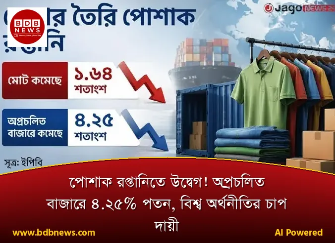 পোশাক রপ্তানিতে উদ্বেগ! অপ্রচলিত বাজারে ৪.২৫% পতন, বিশ্ব অর্থনীতির চাপ দায়ী