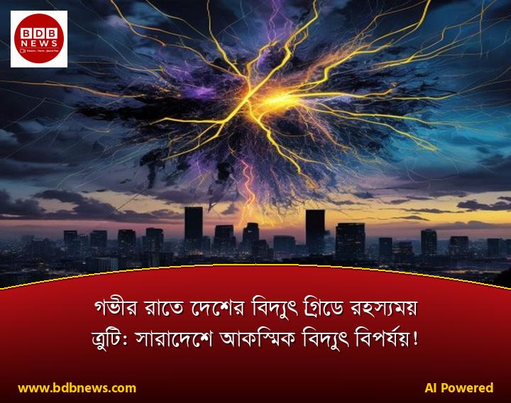গভীর রাতে দেশের বিদ্যুৎ গ্রিডে রহস্যময় ত্রুটি: সারাদেশে আকস্মিক বিদ্যুৎ বিপর্যয়!